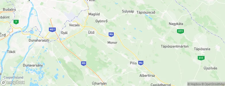 Monor, Hungary Map