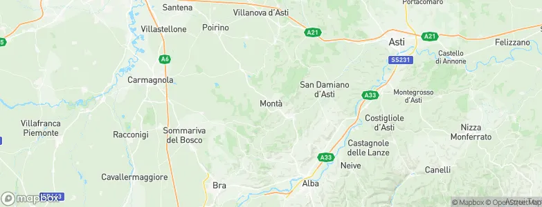 Montà, Italy Map