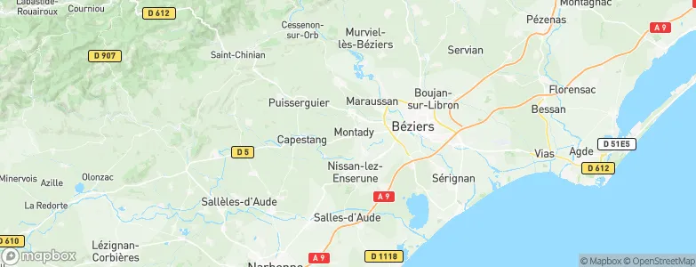 Montady, France Map