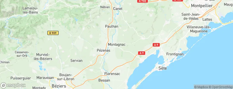 Montagnac, France Map