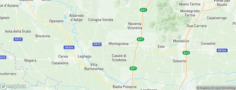 Montagnana, Italy Map