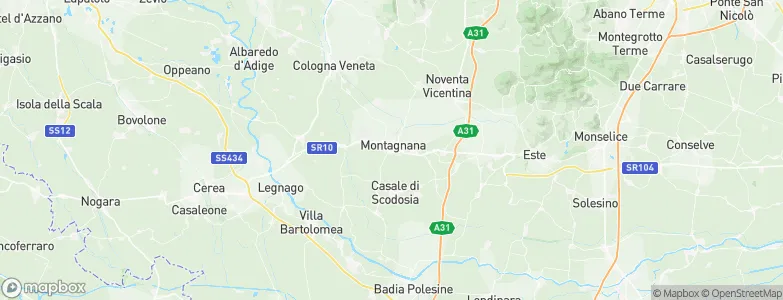Montagnana, Italy Map