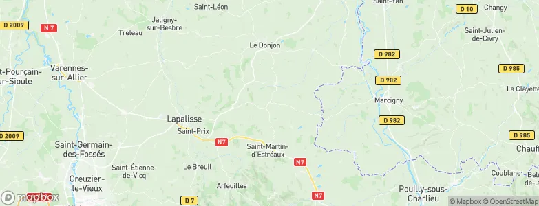 Montaiguët-en-Forez, France Map