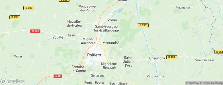 Montamisé, France Map