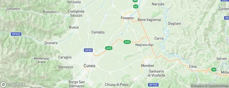 Montanera, Italy Map