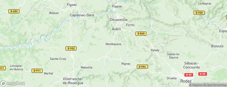 Montbazens, France Map