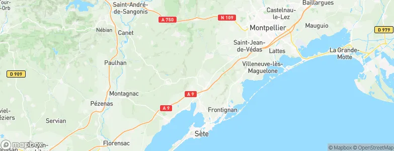 Montbazin, France Map