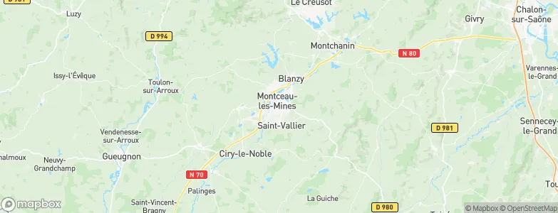 Montceau-les-Mines, France Map