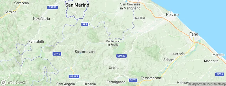 Montecalvo in Foglia, Italy Map