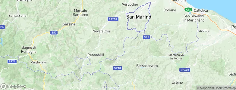 Montecopiolo, Italy Map