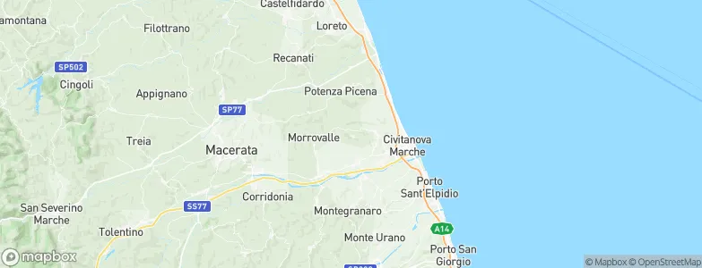 Montecosaro, Italy Map