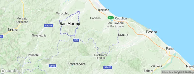 Montefiore Conca, Italy Map