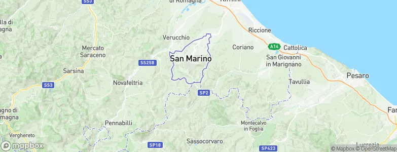 Montegiardino, San Marino Map