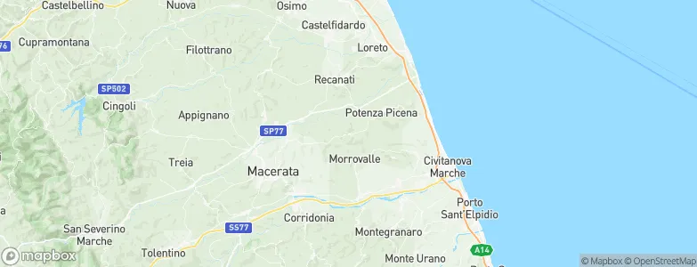 Montelupone, Italy Map