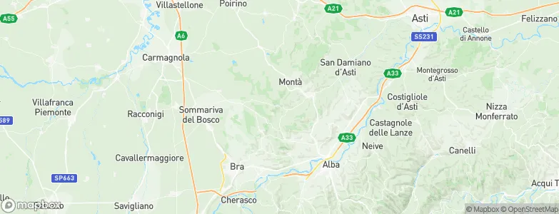 Monteu Roero, Italy Map