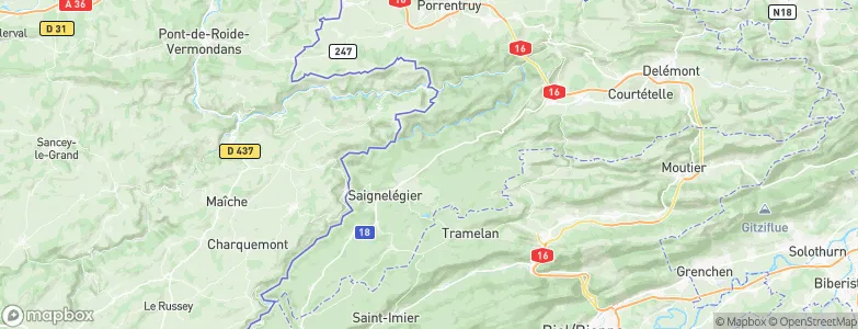 Montfaucon, Switzerland Map