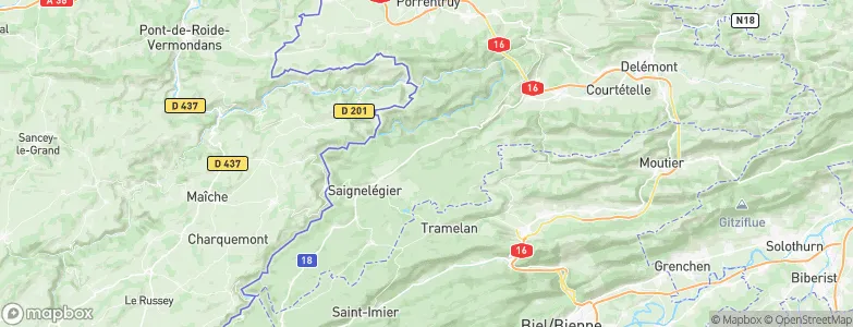 Montfaucon, Switzerland Map