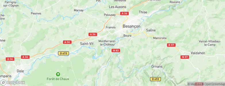 Montferrand-le-Château, France Map