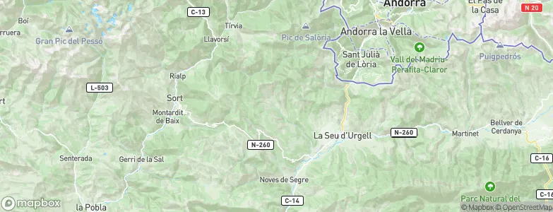 Montferrer i Castellbò, Spain Map