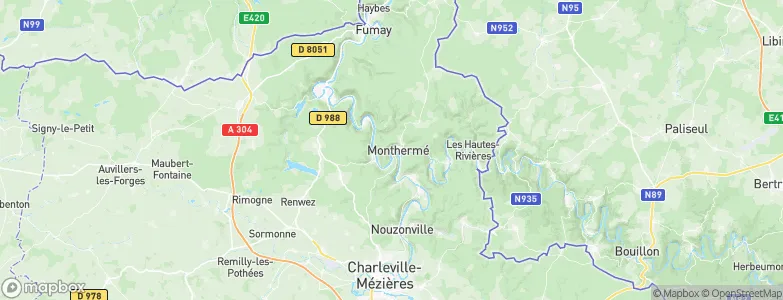 Monthermé, France Map