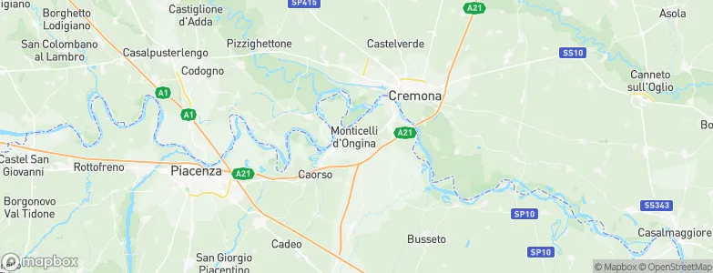 Monticelli d'Ongina, Italy Map