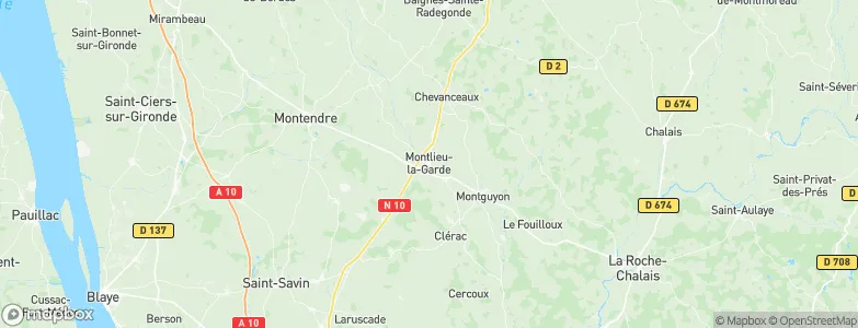 Montlieu-la-Garde, France Map