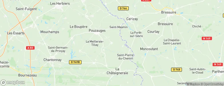 Montournais, France Map