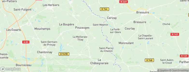 Montournais, France Map