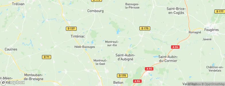 Montreuil-sur-Ille, France Map