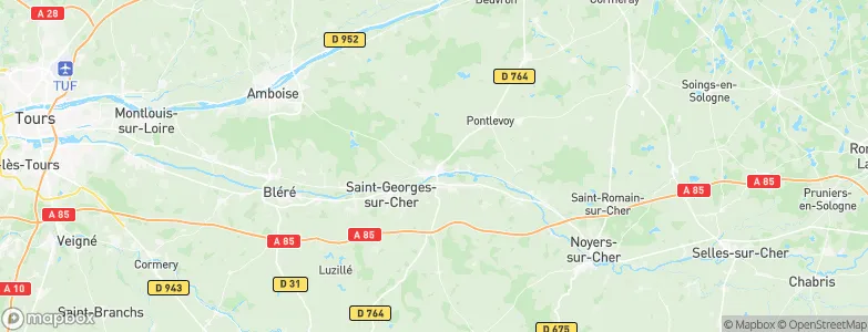 Montrichard Val de Cher, France Map