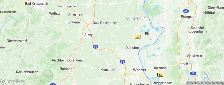 Monzernheim, Germany Map