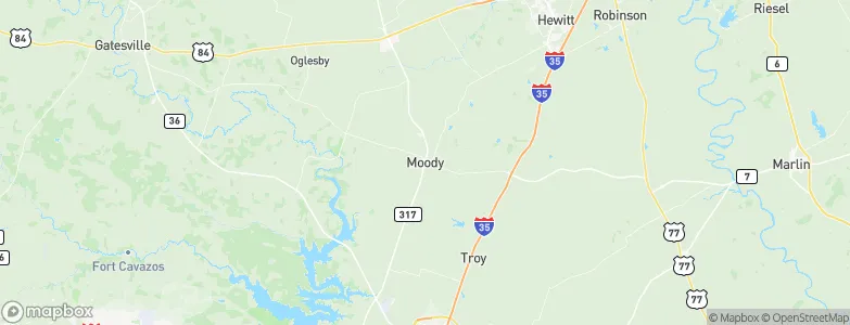 Moody, United States Map