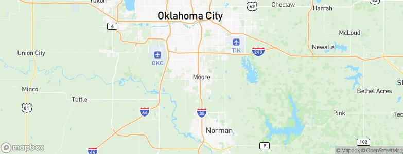 Moore, United States Map
