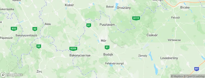 Mór, Hungary Map