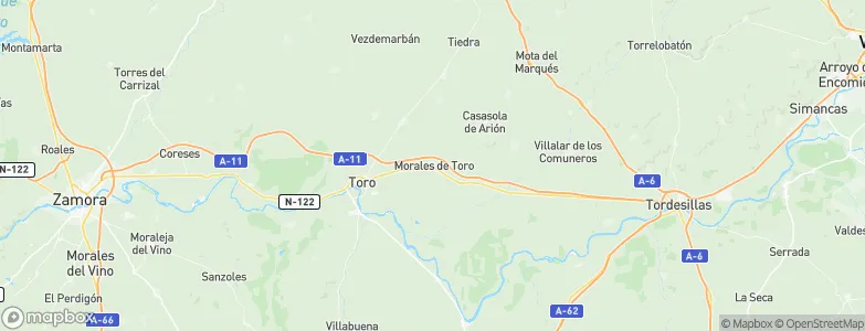 Morales de Toro, Spain Map