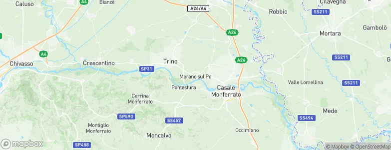 Morano sul Po, Italy Map