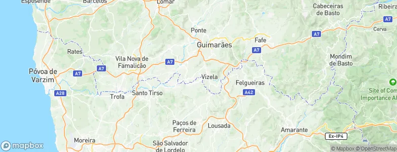 Moreira de Cónegos, Portugal Map