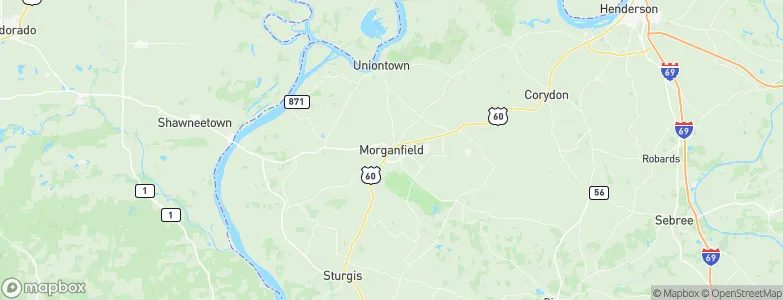 Morganfield, United States Map