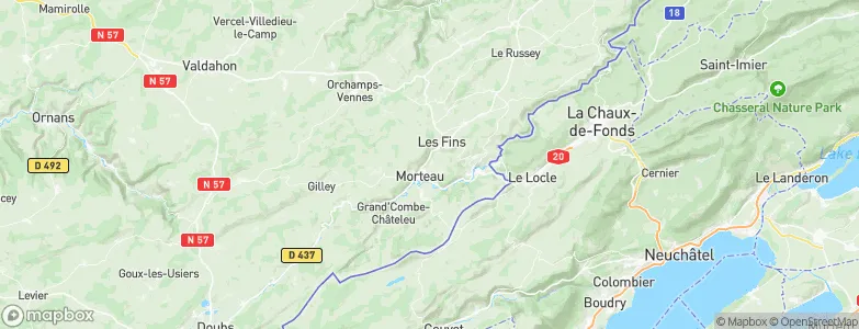 Morteau, France Map