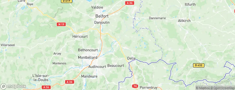 Morvillars, France Map