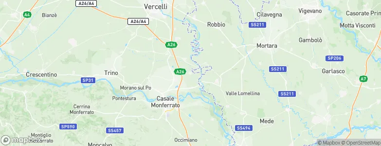 Motta Dè Conti, Italy Map