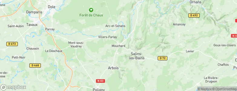 Mouchard, France Map