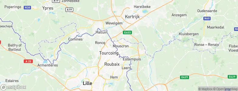 Mouscron, Belgium Map
