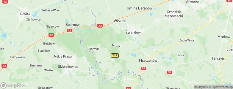 Mrozy, Poland Map