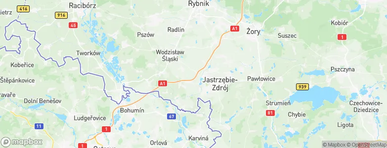 Mszana, Poland Map