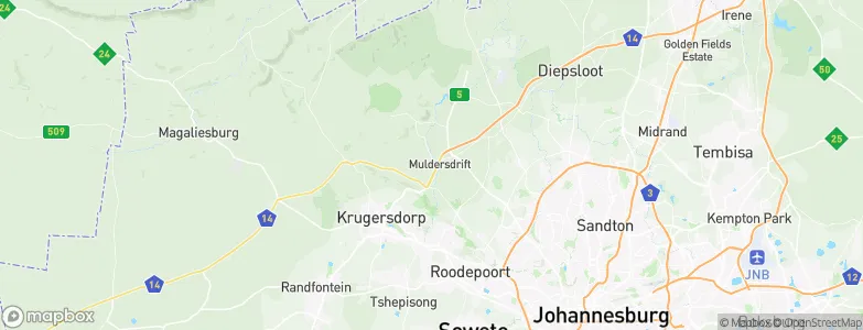 Muldersdriseloop, South Africa Map
