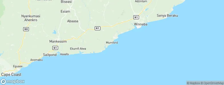 Mumford, Ghana Map
