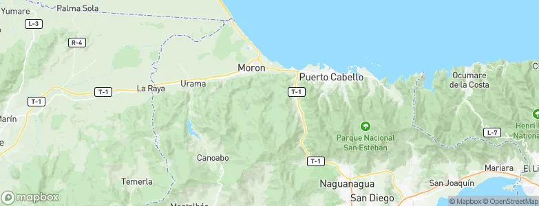 Municipio Puerto Cabello, Venezuela Map