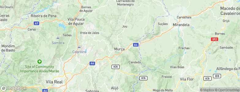 Murça Municipality, Portugal Map