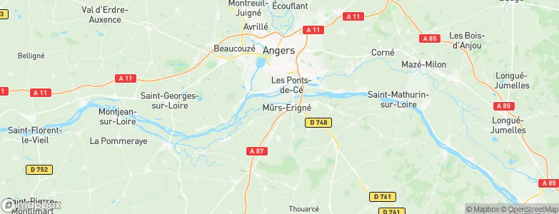 Mûrs-Erigné, France Map